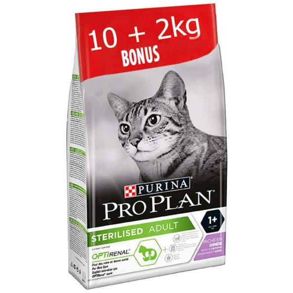 Pro Plan Sterilised Hindili Kısırlaştırılmış Kedi Maması 10+2 Kg