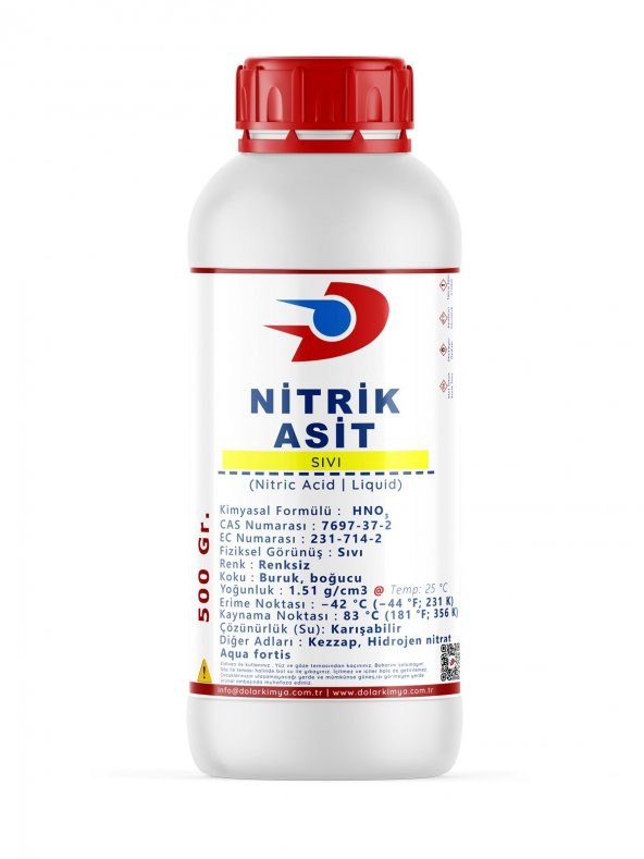 Dolar Kimya Nitrik Asit | Kezzap 56 Saflık | 500 Gram - 2