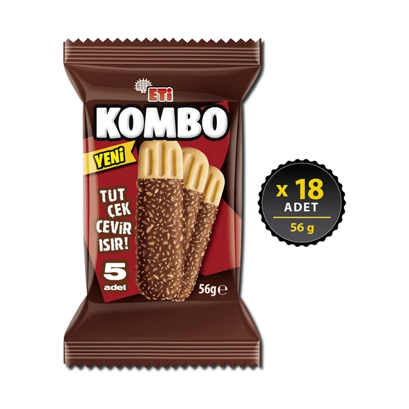 Eti Kombo Tekli Bisküvi 56 gr 18 Adet - 2