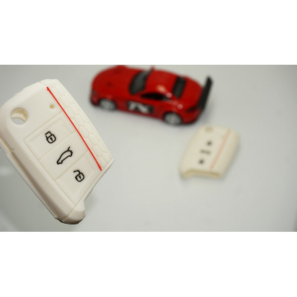 Seat Leon ibiza Ateca Silikon Anahtar Beyaz Kılıf Seti