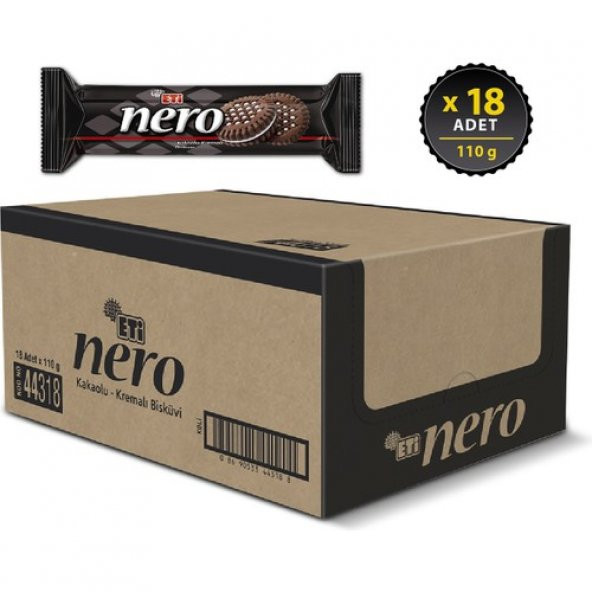 Eti Nero Kakaolu Kremalı Bisküvi 110 g x 18 Adet - 2