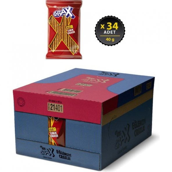 Eti Crax Sade Çubuk Kraker 40 g x 34 Adet - 2