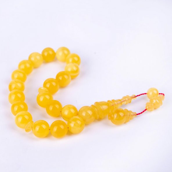 Tek Parça Kayadan Efe Boy Sistemli Küre Kesim Damla Kehribar Tesbih -Z3053 - 3