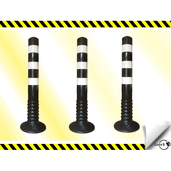 Lorex Lr-0125-S 75 CM Siyah Şerit Ayırıcı Delinatör - 10Lu Paket