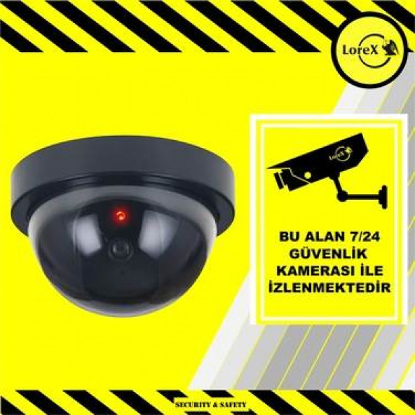 Lorex Lr-Sk04 Caydırıcı Dome Kamera + Kamera İle İzlenmektedir Levhası