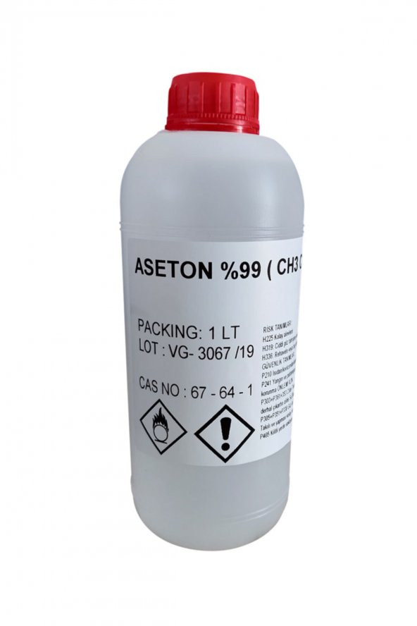 Aseton Saf  99.5 Yüksek Kalite - 1 Litre