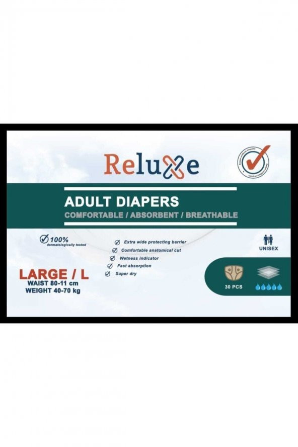 Külotlu Tekstil Yüzey Külotlu Hasta Bezi 30lu Large Unisex