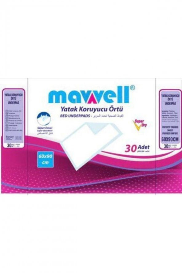 Mavvel Hasta Altı Bezi Yatak Koruyucu 60x90 Cm 30 Lu