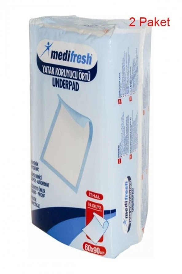 Kedi Köpek Çiş Pedi Yatak Koruyucu Örtü 60x90cm 10lu 2 Paket