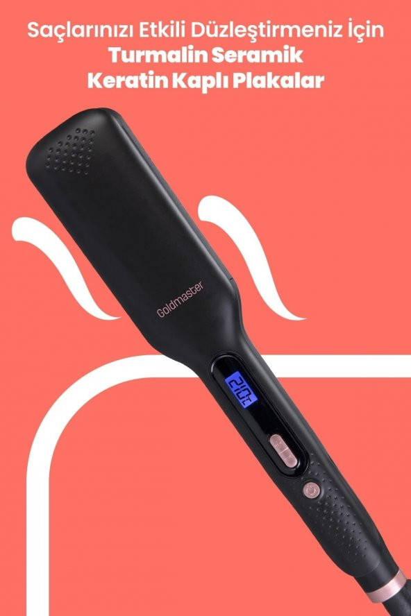 GoldMaster Cemre Gm-7187 Keratin Geniş Plaka Saç Düzleştirici - 3