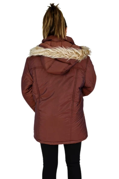 Kadın Spor Kürklü Mont UZ-KO-1453 - Resim 12