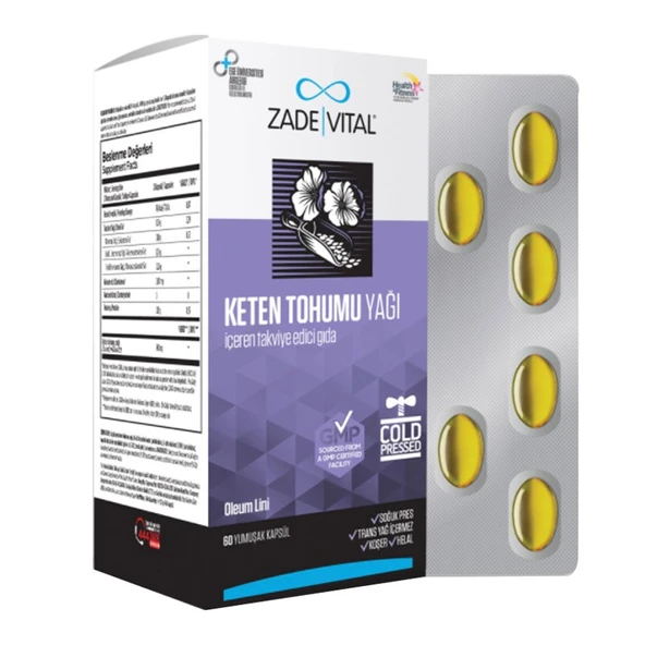 Keten Tohumu Yağı İçeren Takviye Edici Gıda 60 Yumuşak Kapsül