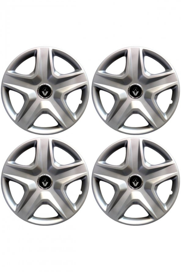 Renault Clio 14 Inç Jant Kapağı 4 Adet 1 Takım Gri 5KOL14 - 2
