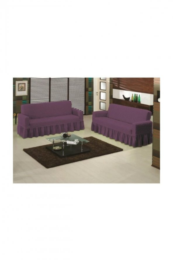 Koltuk Örtüsü Bürümcük Maxi Esv 11 3+3 Mor ürün görseli 1