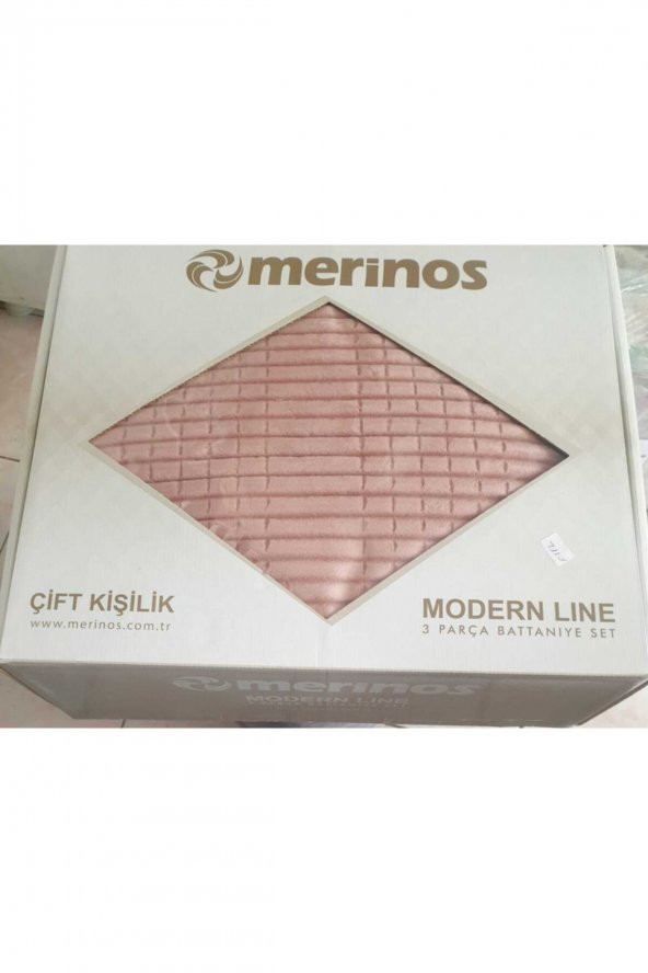 Modern Line 3 Parça Battaniye Seti Rose