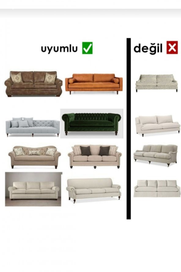 Bürümcük Model 2 Adet Koltuk Kanepe Örtüsü Maxi Model 3+3 Bordo - 4