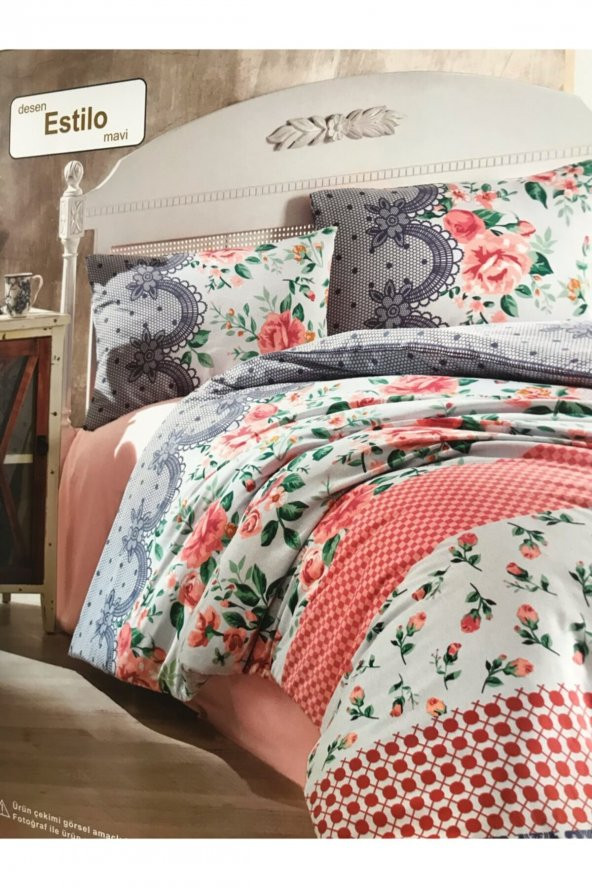 Luksart Tek Kişilik Fitted Çarşaf (lastikli) Nevresim Takımı Estilo Mavi - 2