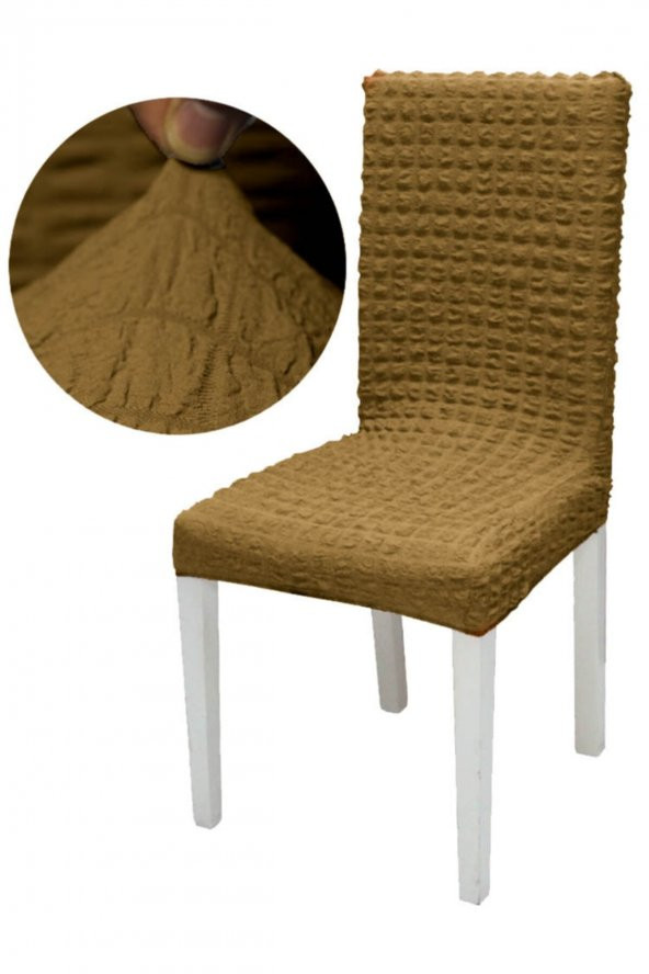 Sandalye Kılıfı Likralı Bürümcük Kahverengi 6 Adet