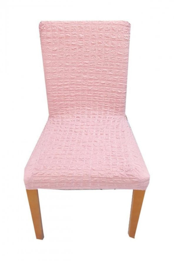 Sandalye Kılıfı Likralı Bürümcük Pembe 6 Adet