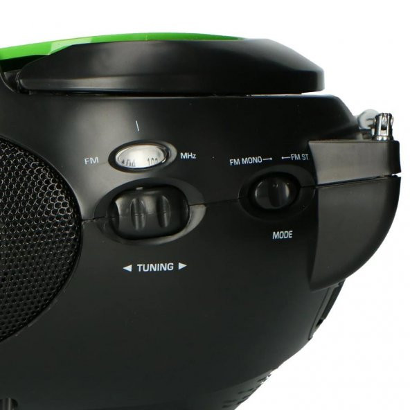 LENCO SCD-24 YEŞİL/SİYAH - CD ÇALARLI TAŞINABİLİR Müzik Seti STEREO FM RADYO - YEŞİL/SİYAH - 5