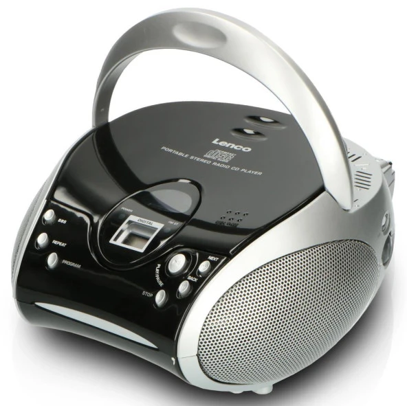 LENCO SCD-24 SİYAH/GÜMÜŞ - CD ÇALARLI TAŞINABİLİR Müzik Seti STEREO FM RADYO - SİYAH/GÜMÜŞ - 3
