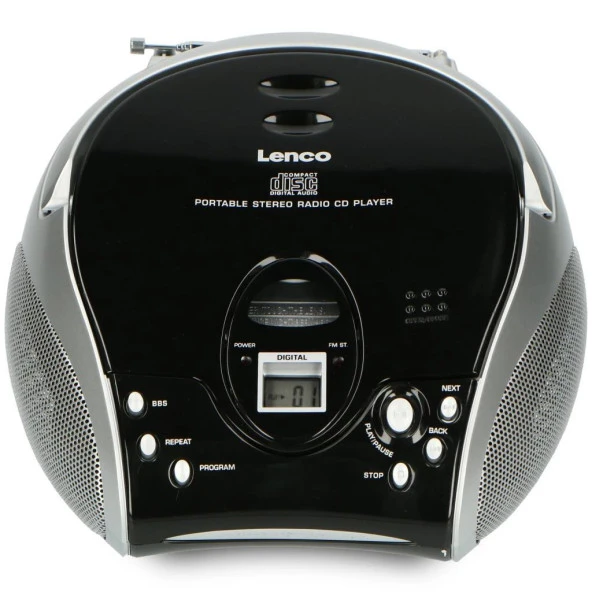 LENCO SCD-24 SİYAH/GÜMÜŞ - CD ÇALARLI TAŞINABİLİR Müzik Seti STEREO FM RADYO - SİYAH/GÜMÜŞ - 6