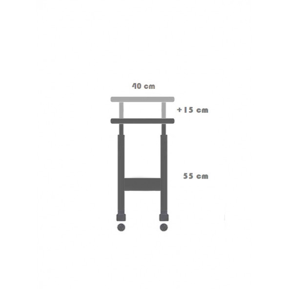 servetavcı Yükseklik Ayarlı Dikey Laptop ve Servis Sehpası - Antrasit (Tekerli) - 3