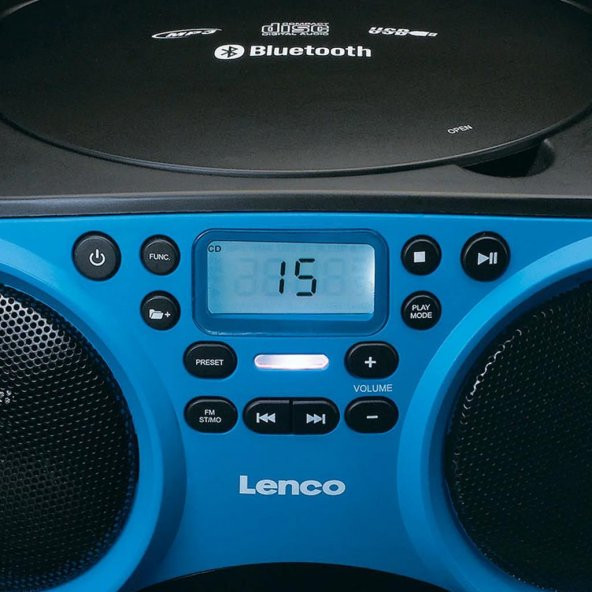LENCO SCD-501 Mavi TAŞINABİLİR Müzik Seti FM RADYO BLUETOOTH ÖZELLİKLİ CD-USB OYNATICI - MAVİ - 4