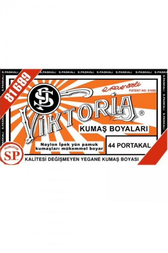 Viktoria Toz Kumaş Boyası 44 Portakal ürün görseli 1