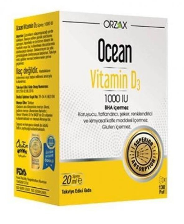 Ocean Vitamin D3 1000 IU Oral Sprey 20 ml