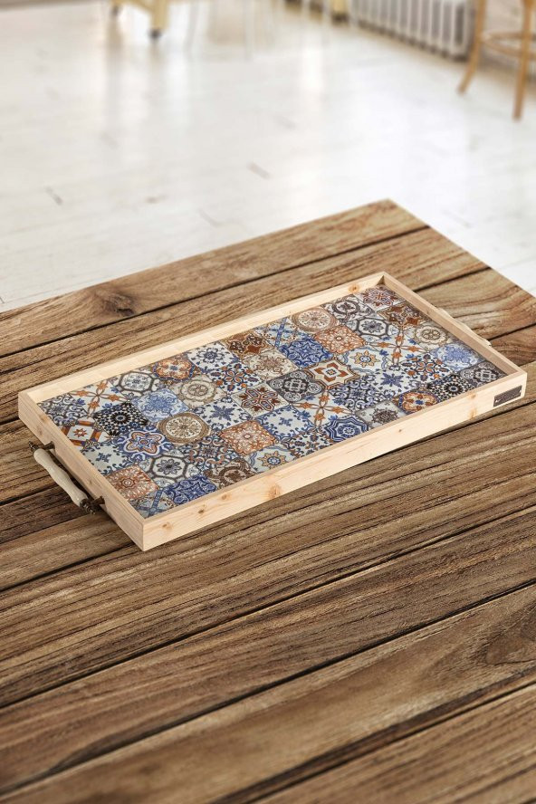 Esperanza Tepsi 62x32CM Doğal Masif Seramik Sunum Tepsisi - 1