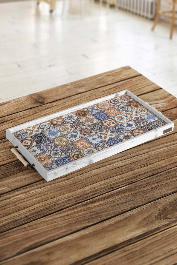 Esperanza Tepsi 62x32CM Doğal Masif Seramik Sunum Tepsisi - 10