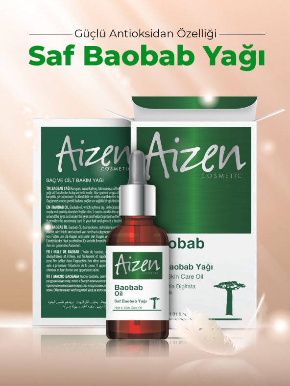 Aizen Saf Baobab Yağı Saç ve Cilt Bakımı 30ml