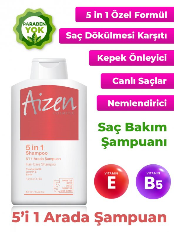 Aizen 5'i 1  Arada Saç Bakım Şampuanı 400ml - 3