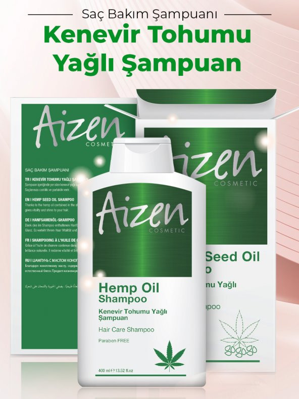 AIZEN Hemp Oil Shampoo - Kenevir Yağlı Şampuan 400 Ml