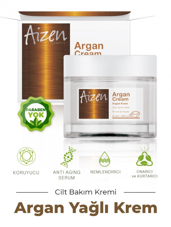 Aizen Argan Yağlı Cilt Bakım Kremi Argan Cream 50ml