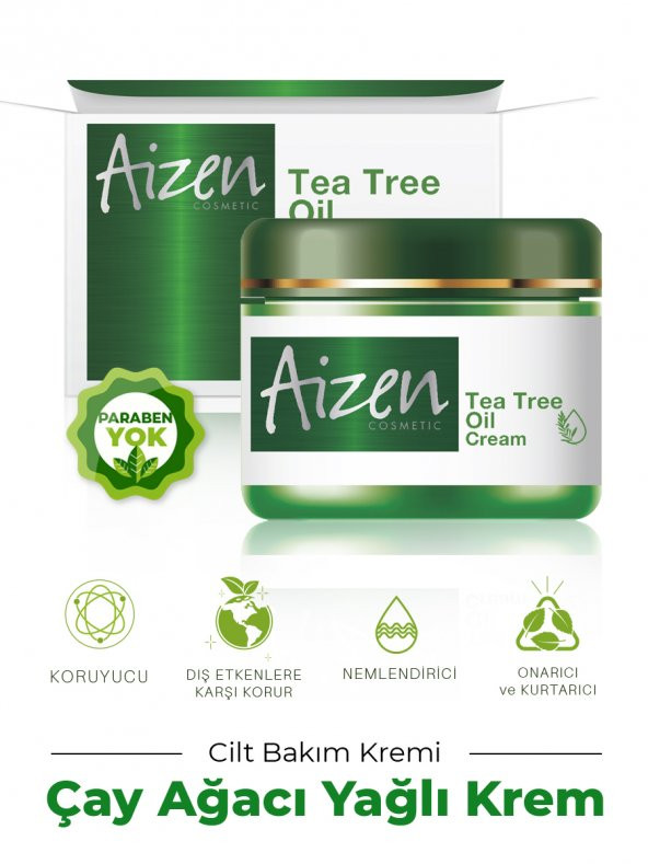 Aizen Çay Ağacı Yağlı Cilt Bakım Kremi 50ml