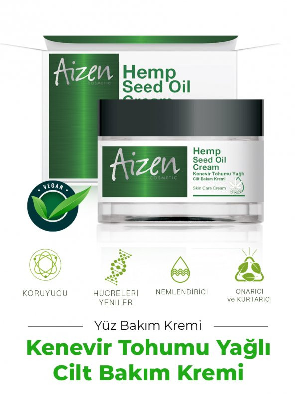 Aizen Kenevir Tohumu Yağlı Cilt Bakım Kremi - Hemp Speed Oil Cream 50ml