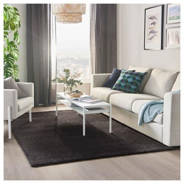Kalın Tüylü Halı Antrasit Renk MeridyenDukkan 170x240 cm Sentetik Elyaf-Dayanıklı - 3