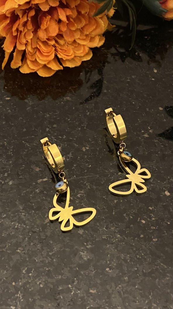 Aksesuar Çarşısı Kelebek Küpe Gold