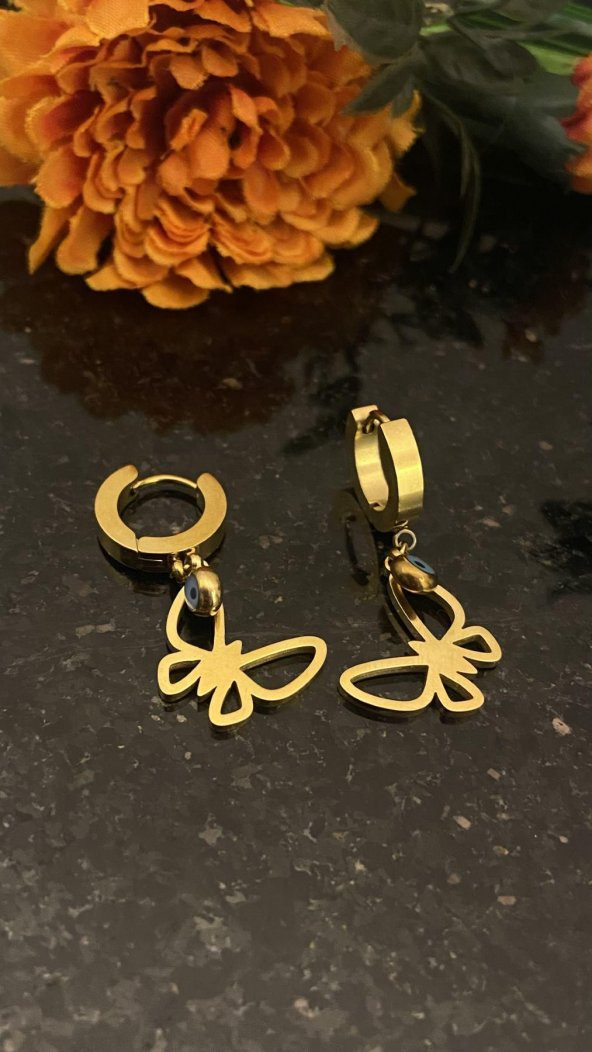 Aksesuar Çarşısı Kelebek Küpe Gold - 2