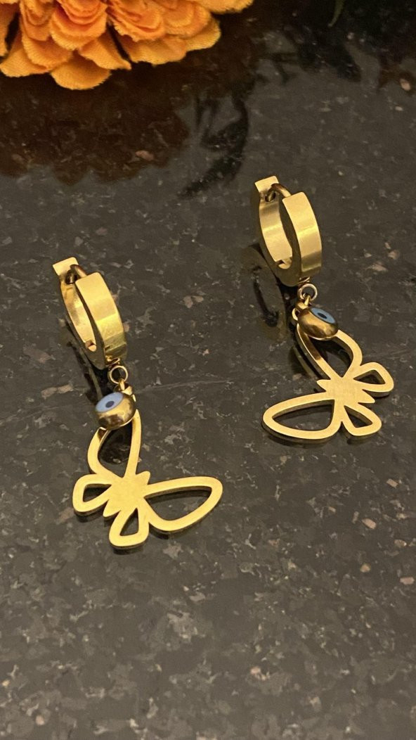 Aksesuar Çarşısı Kelebek Küpe Gold - 4