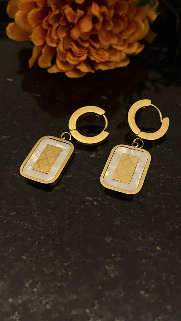 Aksesuar Çarşısı Baget Kesim Sedef Küpe - Resim 4