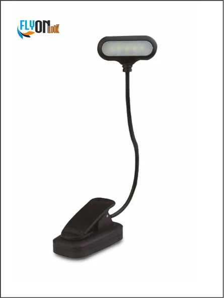 Klipsli Kitap Okuma Işığı Led Kitap Arası Okuma 3 Ledli Mandallı Lamba Beyaz Işık Masa Lambas-fnr100 - 2