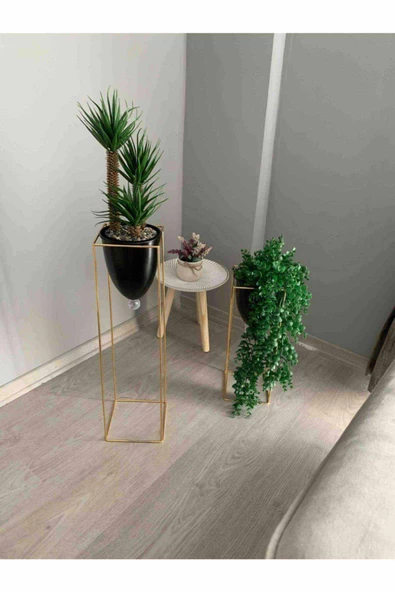 2'li Metal Ayaklı Saksı Çiçeklik -s100 - 4