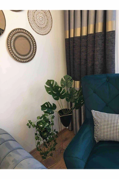 2'li Metal Ayaklı Saksı Çiçeklik -s100 - 5