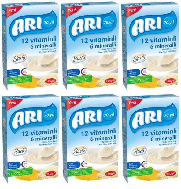 Arı Mama Sütlü Pirinç Unu 250 gr 6lı SET