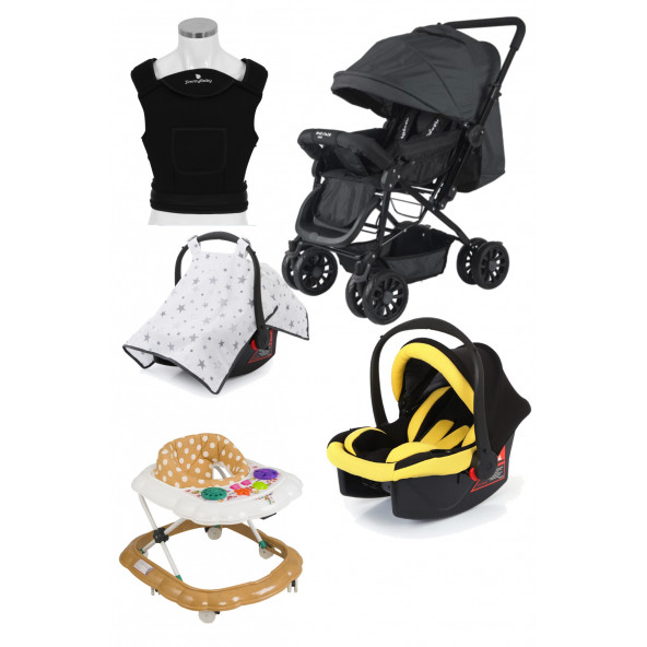 Jimmybaby Travel Sistem Bebek Arabası Bebek Kanguru Bebek Puseti Örtüsü Bebek Yürüteç - 3