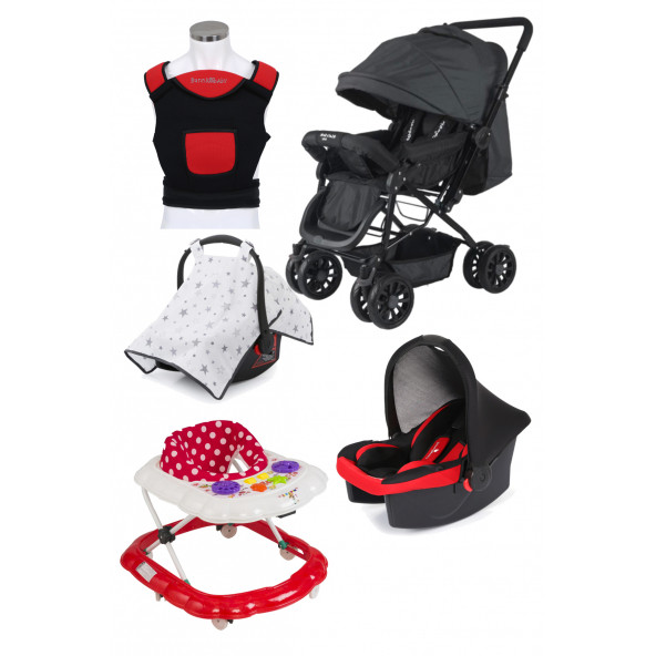 Jimmybaby Travel Sistem Bebek Arabası Bebek Kanguru Bebek Puseti Örtüsü Bebek Yürüteç - 4