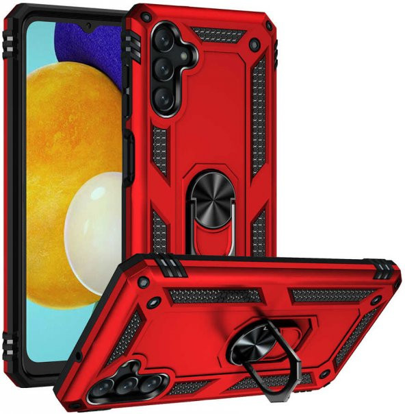 Samsung Galaxy A04S Kılıf Yüzüklü Standlı Tank Zırh Silikon - 2